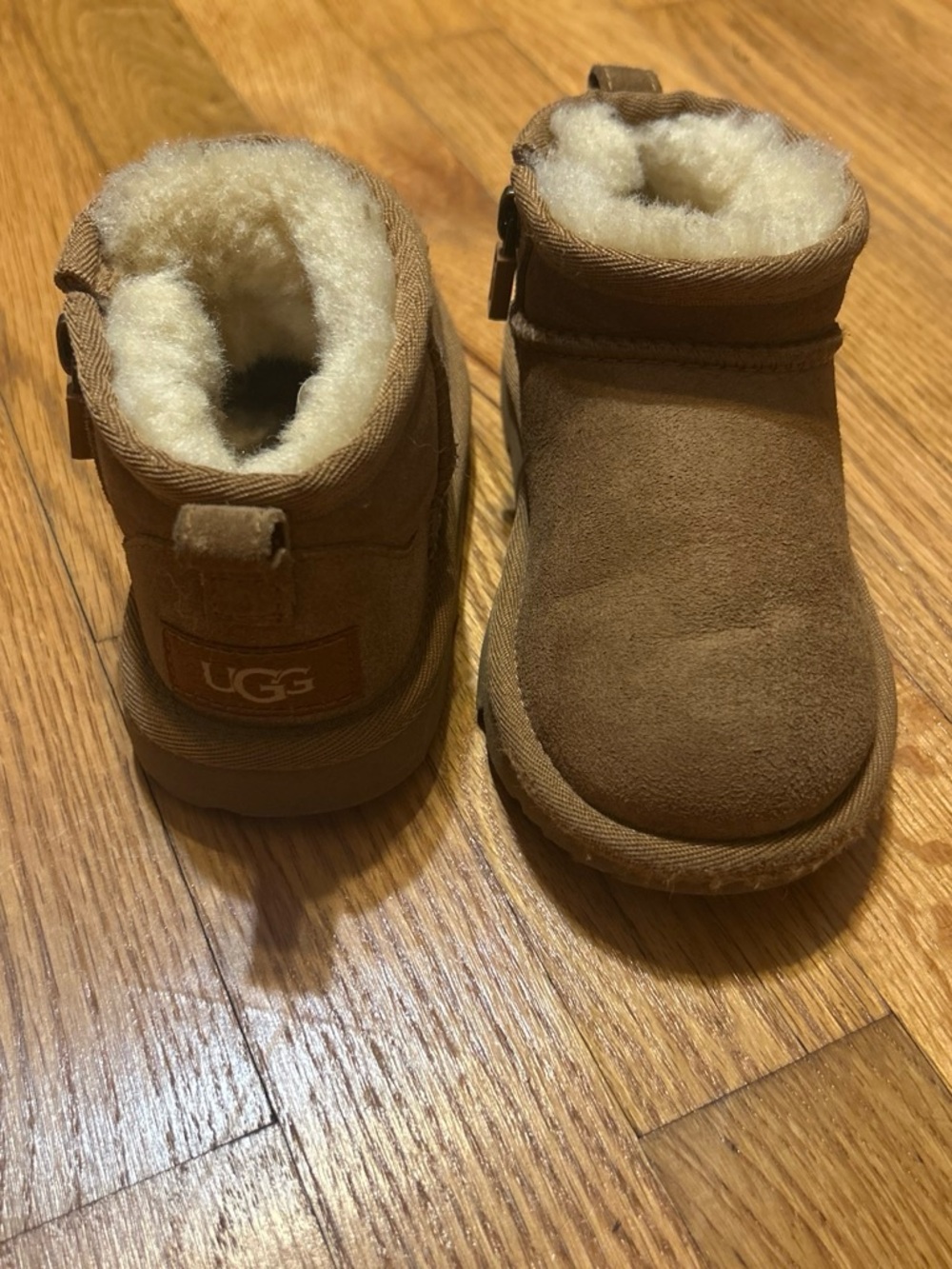 UGG Kids Chestnut Suede Sheepskin Booties